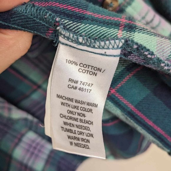 Journey Music Band Custom Blue Purple Flannel Women's Button Down Shirt Sz L - Picture 7 of 8